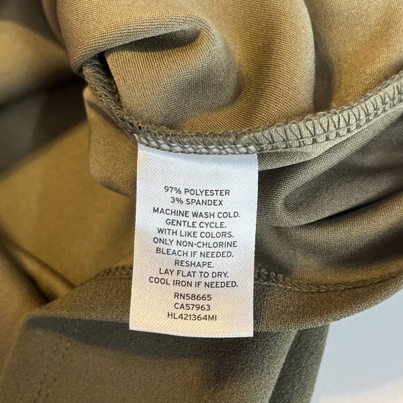 Chelsea28 Olive Crepe Knit Sleeveless Mock Neck Bodycon Dress Women Sz S - Picture 8 of 9